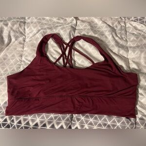 Burgundy Strappy sports bra